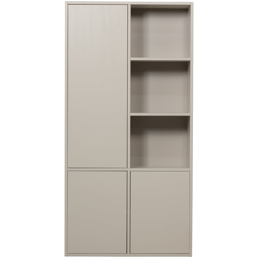 WOOOD Světle šedá dřevěná modulární skříň Meggy 215 x 108 cm, levá