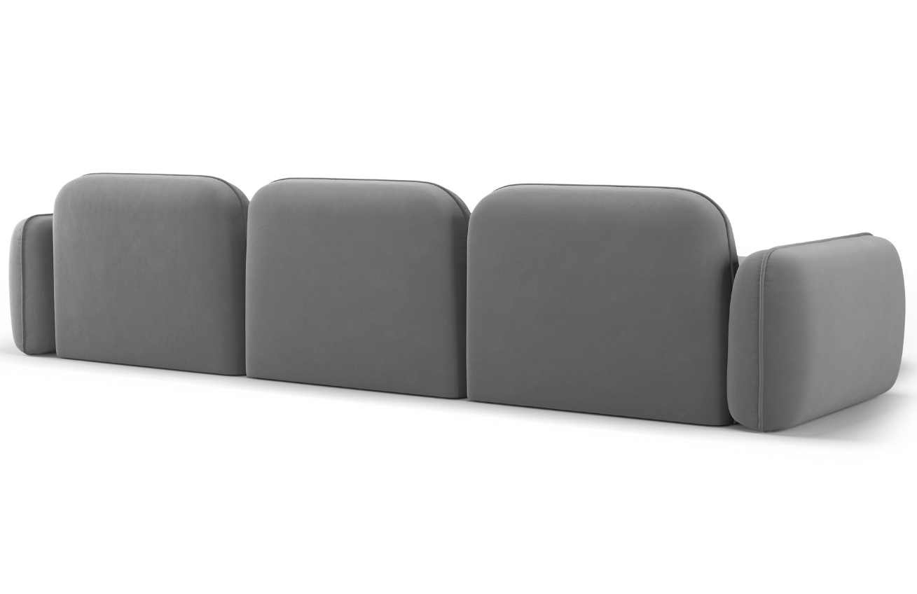 Cosmopolitan Design Šedá sametová rohová pohovka Sydney 320 cm, levá