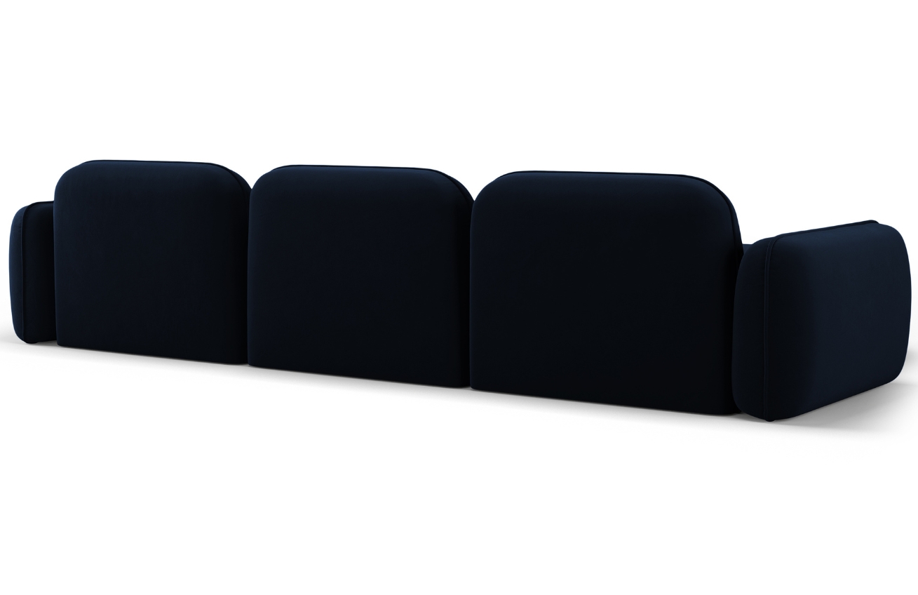 Cosmopolitan Design Královsky modrá sametová rohová pohovka Sydney 320 cm, levá