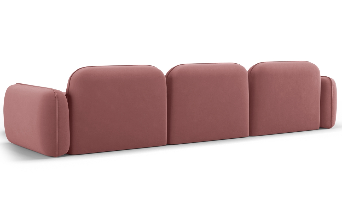 Cosmopolitan Design Růžová sametová rohová pohovka Sydney 320 cm, pravá