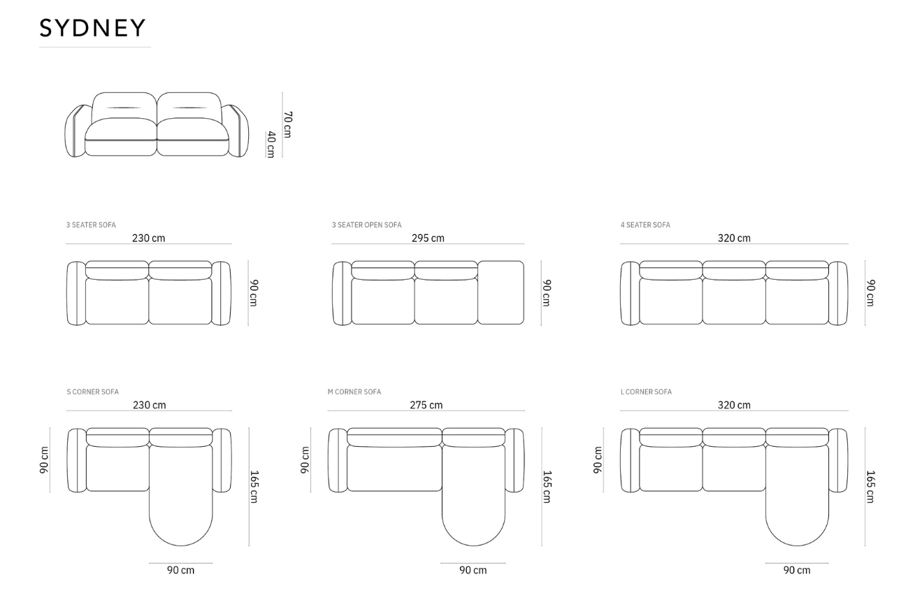 Cosmopolitan Design Terakotově oranžov&aacute; sametov&aacute; rohov&aacute; pohovka Sydney 320 cm, prav&aacute;