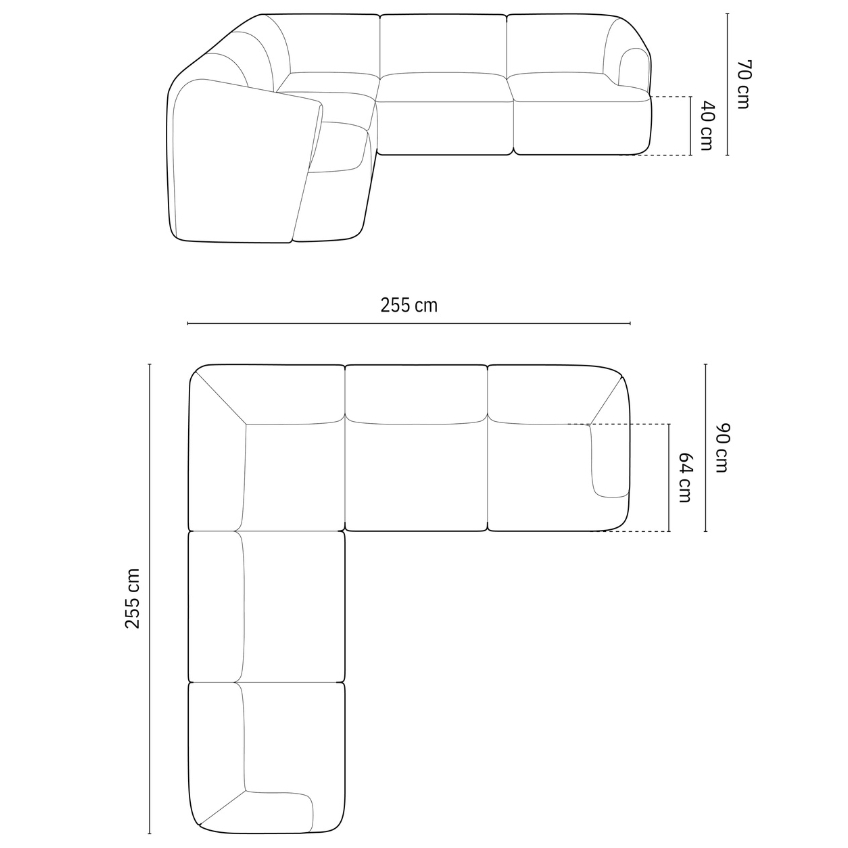 Cosmopolitan Design Tmavě hněd&aacute; sametov&aacute; rohov&aacute; pohovka Campi 255 cm, lev&aacute;/prav&aacute;
