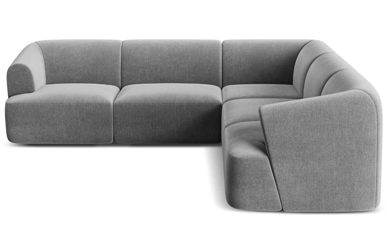 Cosmopolitan Design &Scaron;ed&aacute; sametov&aacute; rohov&aacute; pohovka Campi 255 cm, lev&aacute;/prav&aacute;