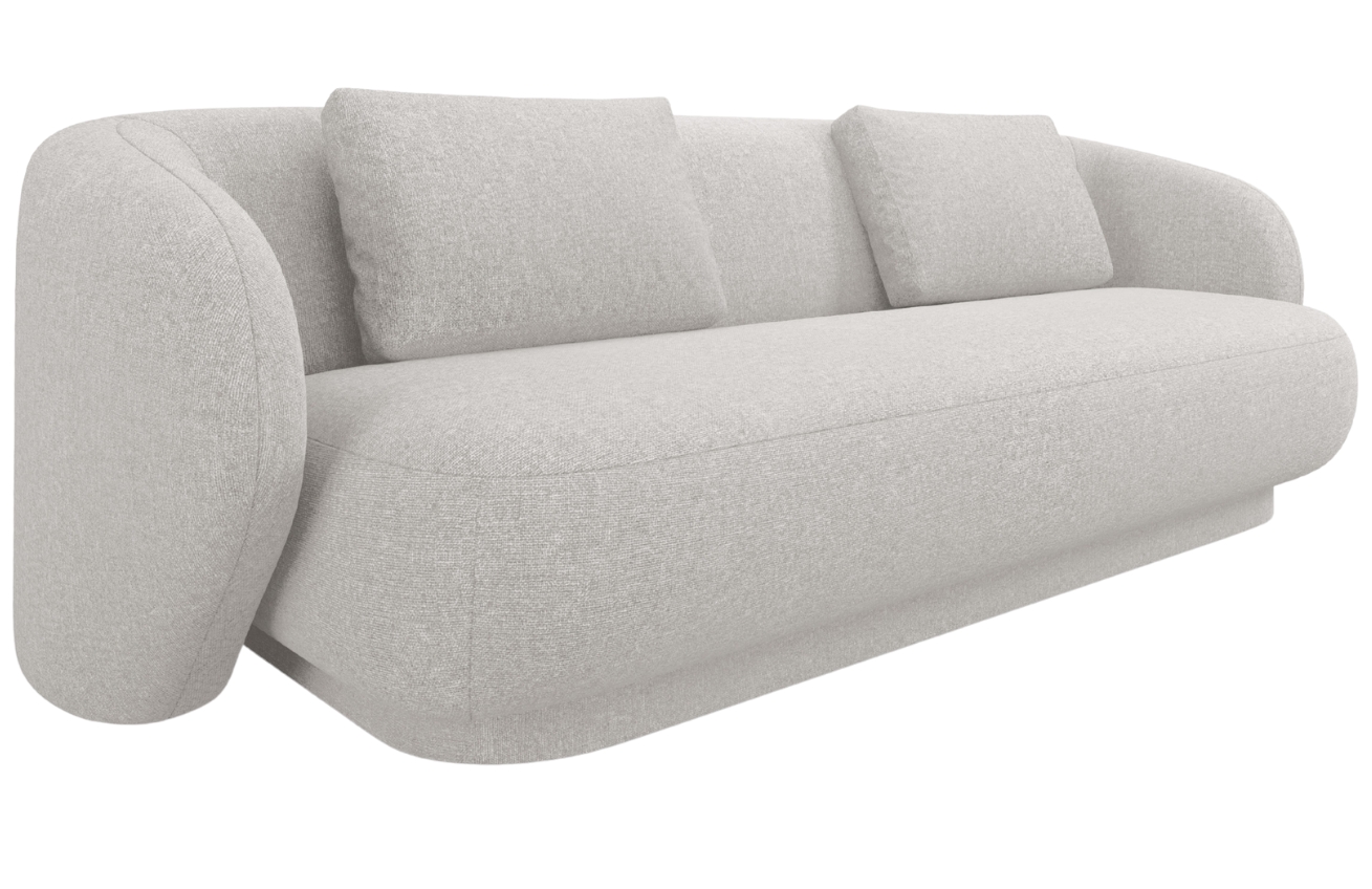 Cosmopolitan Design Světle &scaron;ed&aacute; čalouněn&aacute; trojm&iacute;stn&aacute; pohovka Camden 204 cm