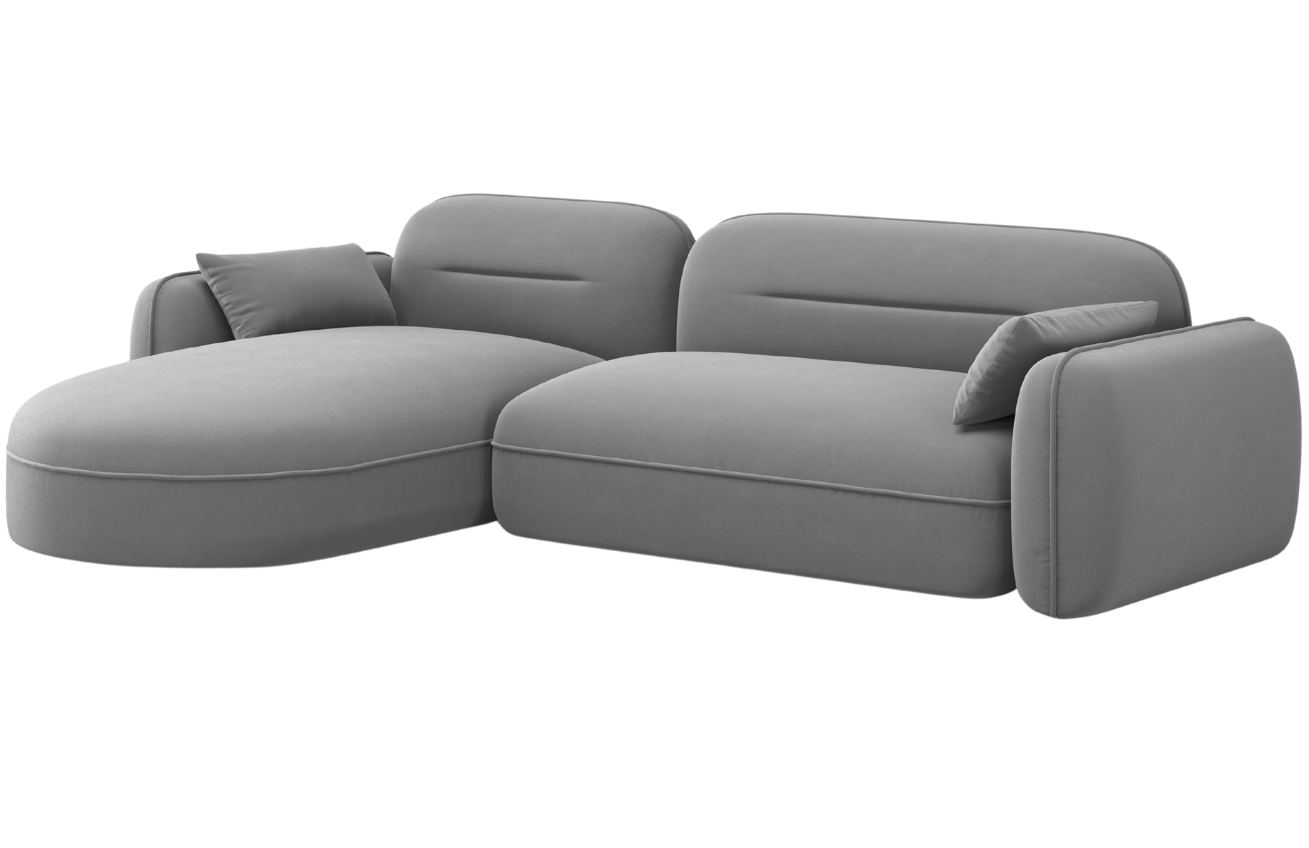 Cosmopolitan Design &Scaron;ed&aacute; sametov&aacute; rohov&aacute; pohovka Sydney 275 cm, lev&aacute;