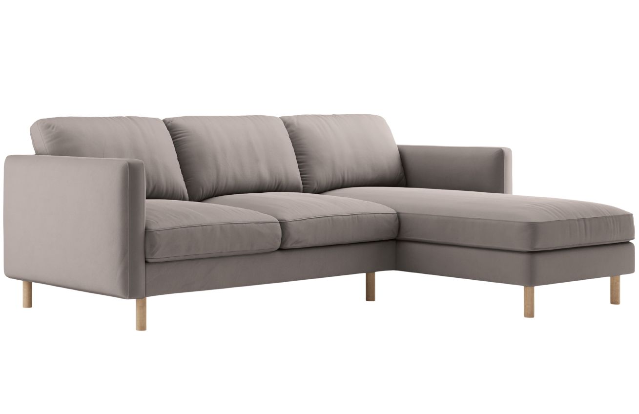 Micadoni &Scaron;edob&eacute;žov&aacute; sametov&aacute; rohov&aacute; pohovka Eden 250 cm, prav&aacute;