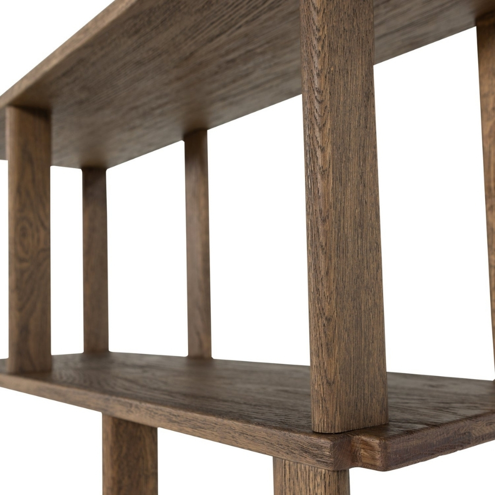 WOOOD Tmavý dubový regál Riss 186 x 90 cm