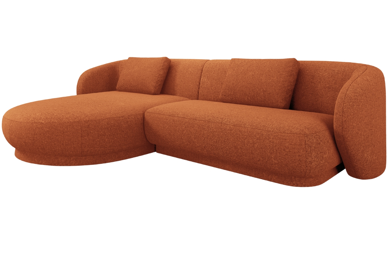 Cosmopolitan Design Terakotově oranžová čalouněná rohová pohovka Camden 289 cm, levá