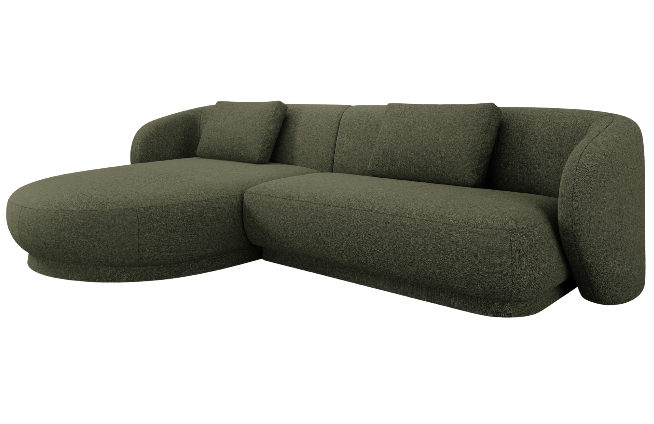 Cosmopolitan Design Zelená čalouněná rohová pohovka Camden 289 cm, levá