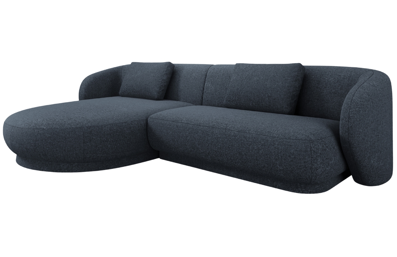 Cosmopolitan Design Modrá čalouněná rohová pohovka Camden 289 cm, levá