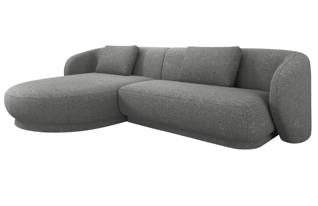 Cosmopolitan Design Šedá čalouněná rohová pohovka Camden 289 cm, levá