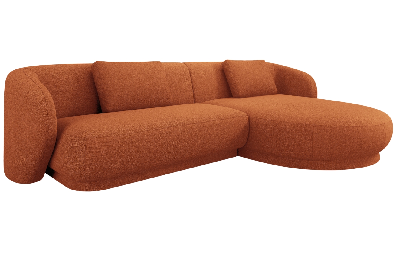 Cosmopolitan Design Terakotově oranžová čalouněná rohová pohovka Camden 289 cm, pravá