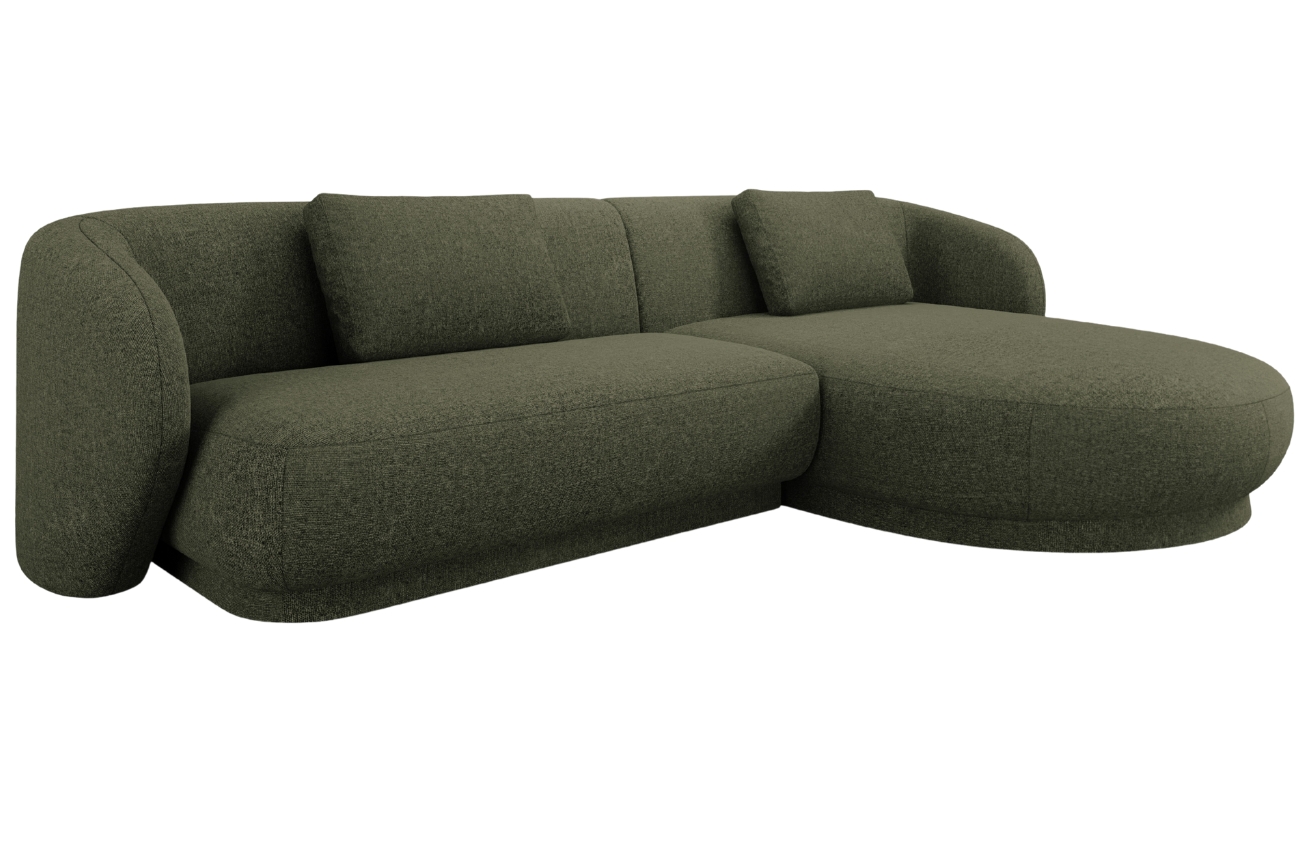 Cosmopolitan Design Zelená čalouněná rohová pohovka Camden 289 cm, pravá