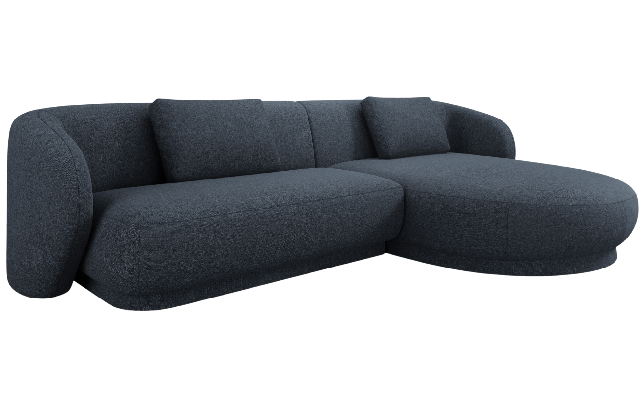 Cosmopolitan Design Modrá čalouněná rohová pohovka Camden 289 cm, pravá