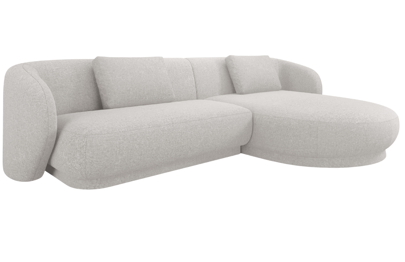 Cosmopolitan Design Světle šedá čalouněná rohová pohovka Camden 289 cm, pravá