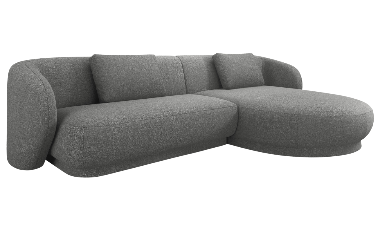 Cosmopolitan Design Šedá čalouněná rohová pohovka Camden 289 cm, pravá