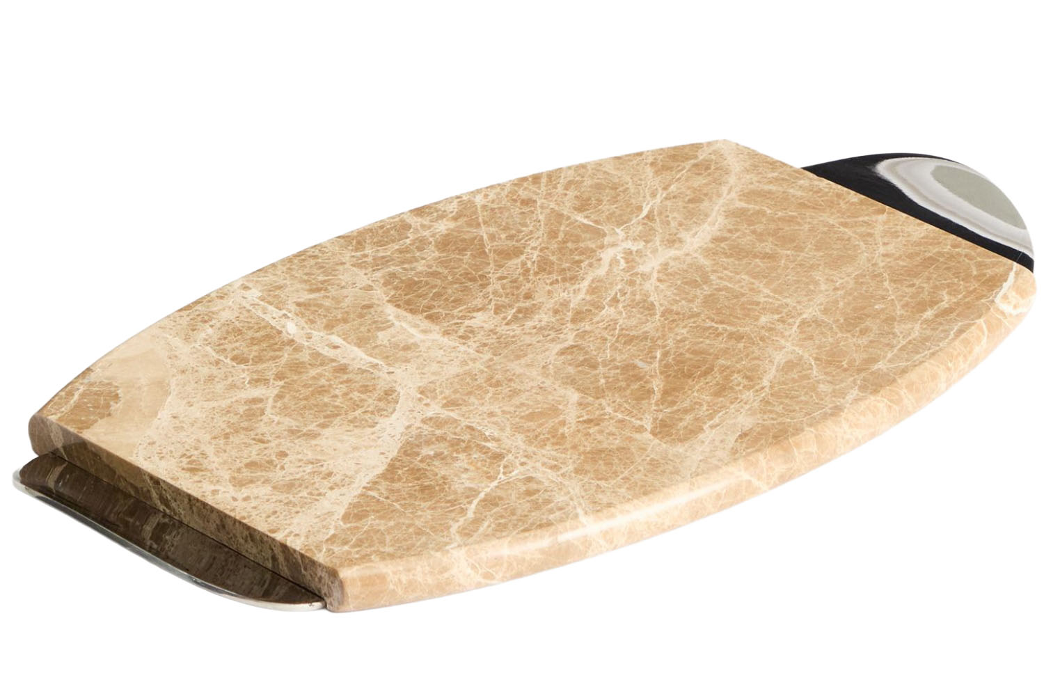 Kave Home Béžový mramorový servírovací podnos Adoma 39,5 x 21 cm