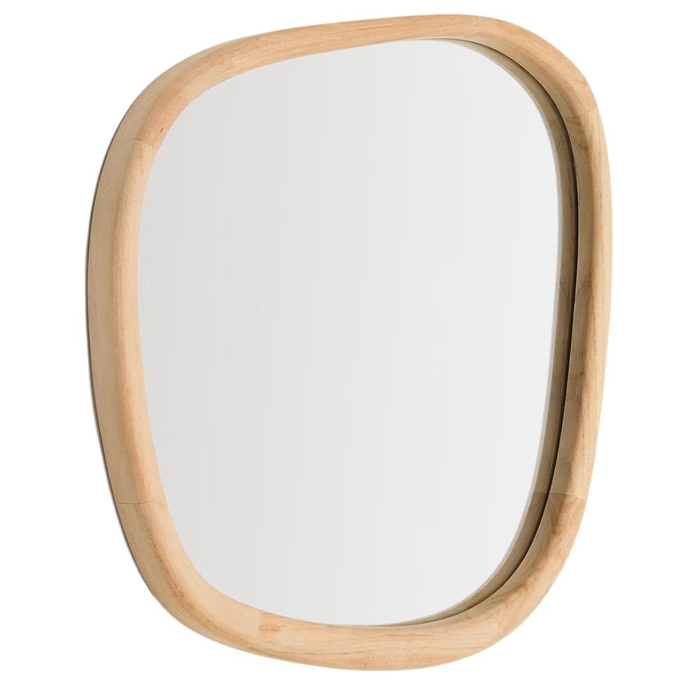 Kave Home Dřevěné závěsné zrcadlo Alura 47 x 45,5 cm