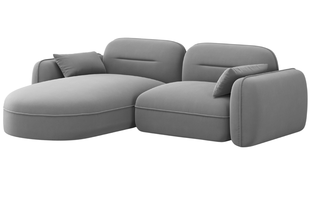 Cosmopolitan Design &Scaron;ed&aacute; sametov&aacute; rohov&aacute; pohovka Sydney 230 cm, lev&aacute;