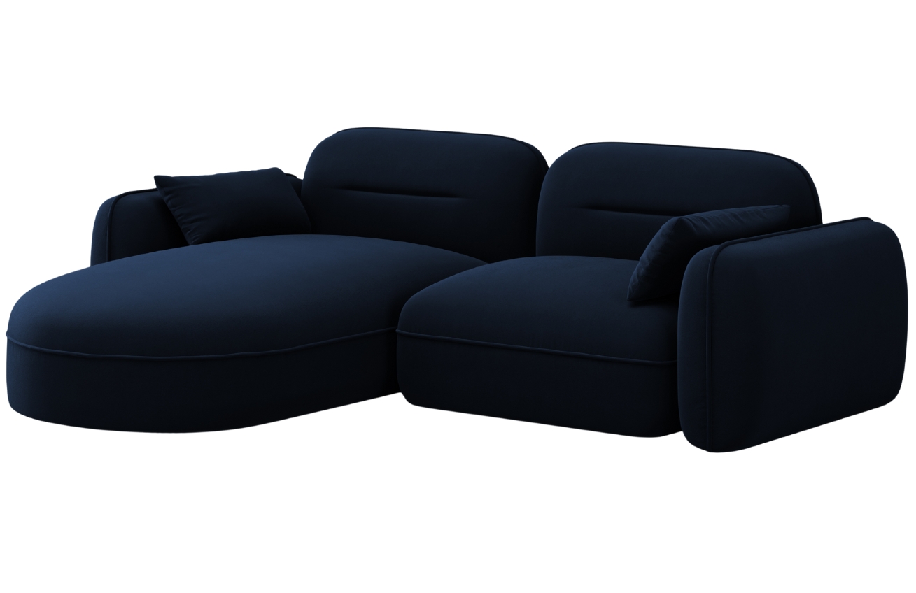 Cosmopolitan Design Kr&aacute;lovsky modr&aacute; sametov&aacute; rohov&aacute; pohovka Sydney 230 cm, lev&aacute;