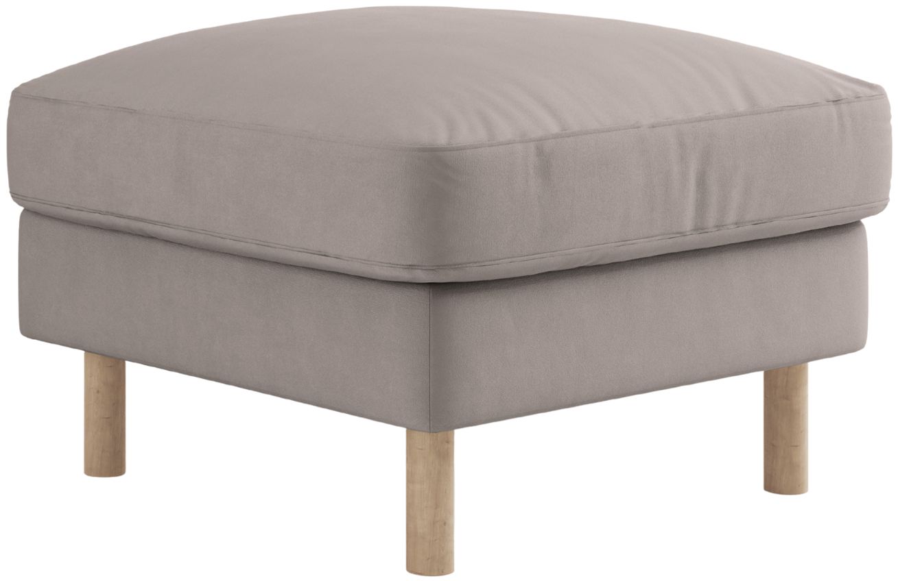 Micadoni Šedobéžová sametová podnožka Eden 64 x 64 cm