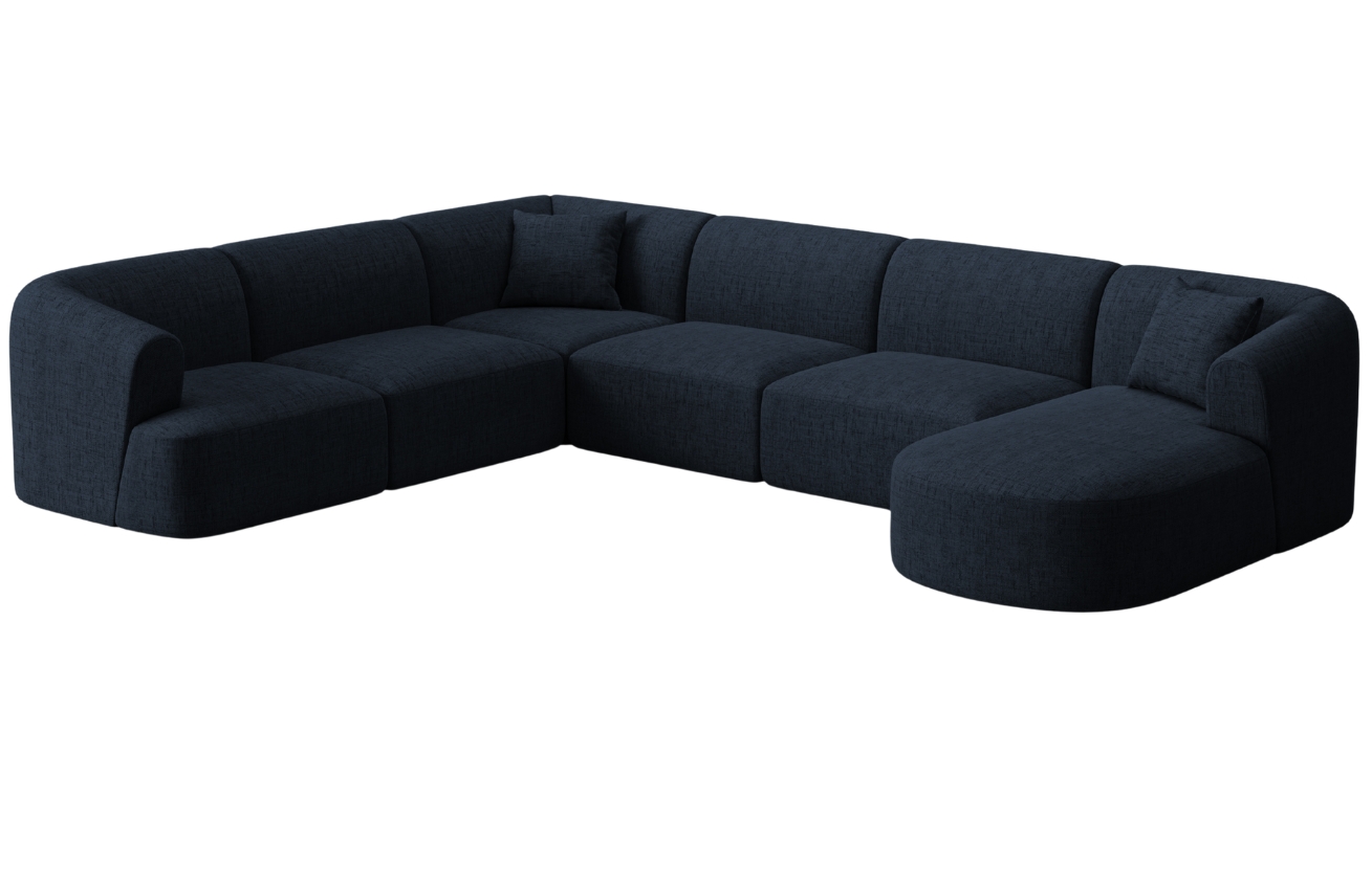 Cosmopolitan Design Královsky modrá čalouněná rohová pohovka Campi 330 cm, levá