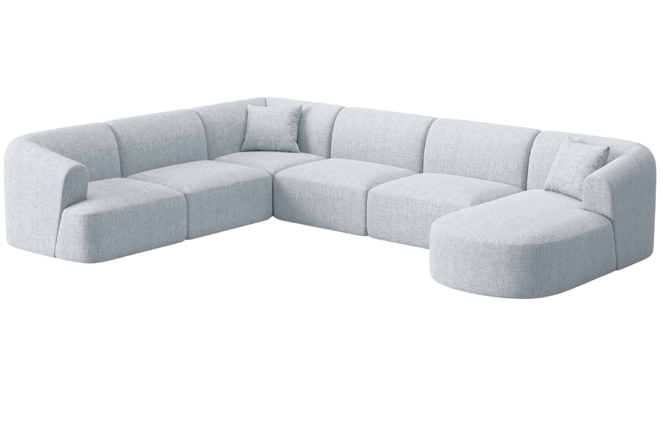 Cosmopolitan Design Světle šedá čalouněná rohová pohovka Campi 330 cm, levá
