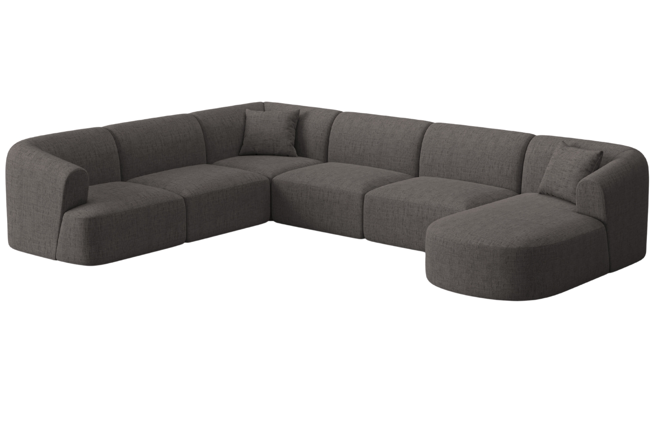 Cosmopolitan Design Šedá čalouněná rohová pohovka Campi 330 cm, levá