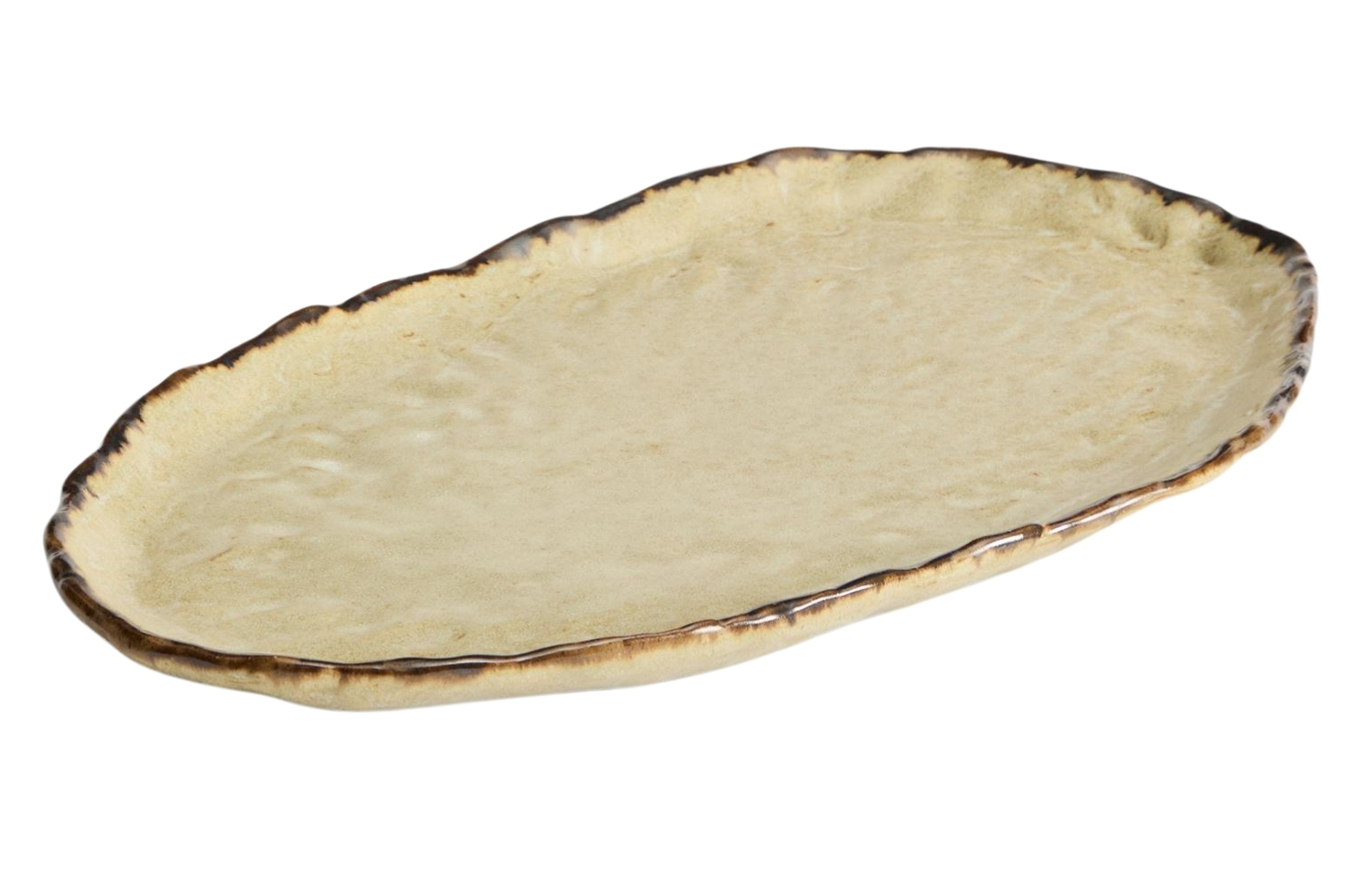 Kave Home Hněd&yacute; keramick&yacute; t&aacute;cek Abela 40 x 24,5 cm