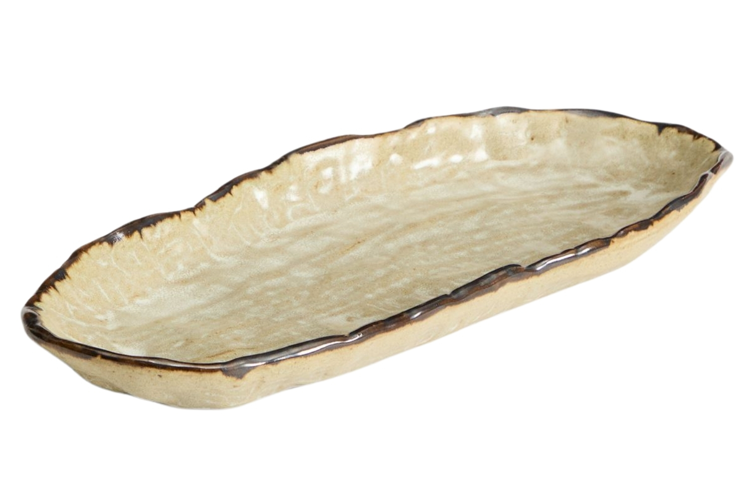 Kave Home Hněd&yacute; keramick&yacute; t&aacute;cek Abela 32 x 13 cm