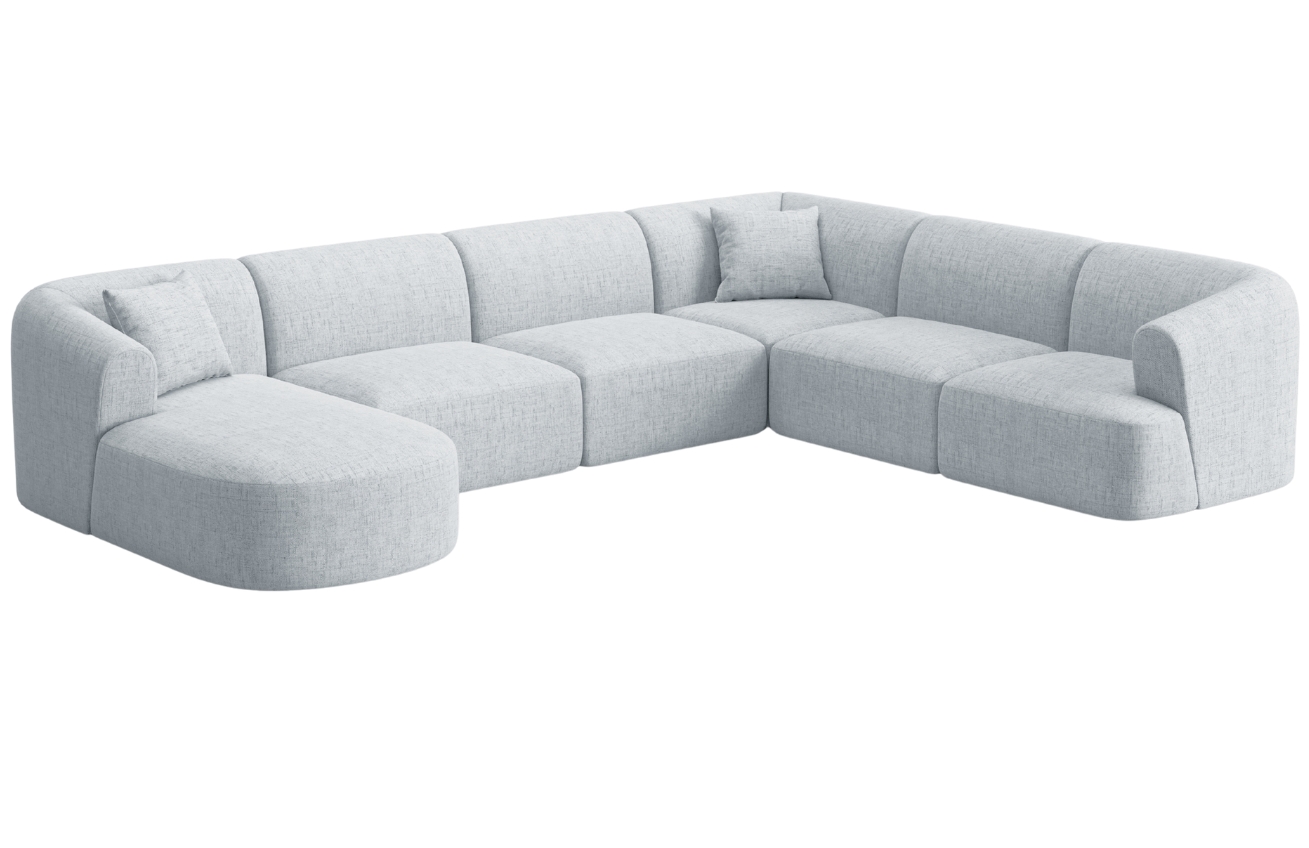Cosmopolitan Design Světle šedá čalouněná rohová pohovka Campi 330 cm, pravá