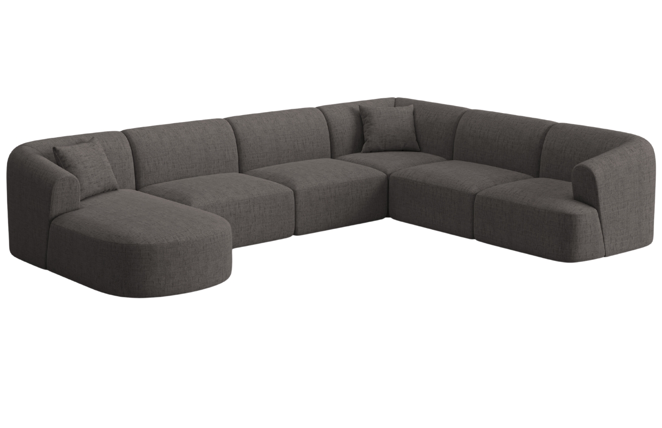Cosmopolitan Design Šedá čalouněná rohová pohovka Campi 330 cm, pravá