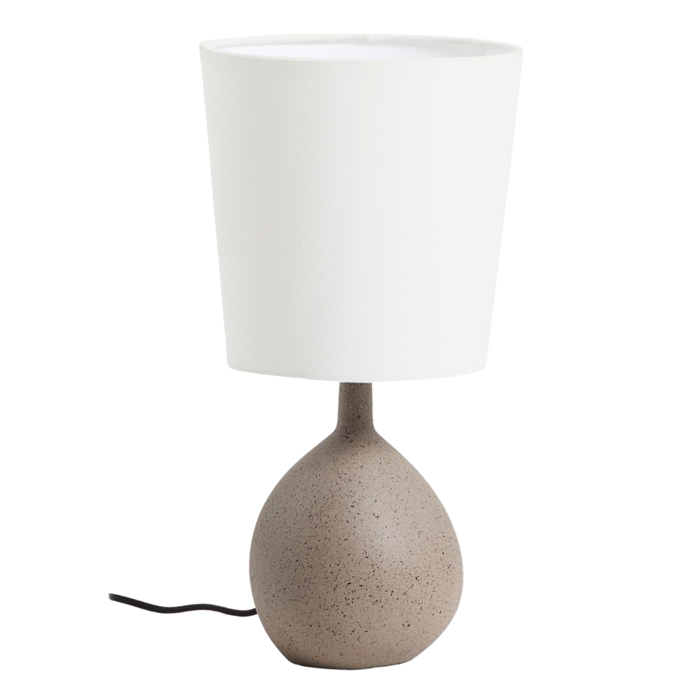 Kave Home &Scaron;edo-b&iacute;l&aacute; stoln&iacute; lampa Viona 36 cm