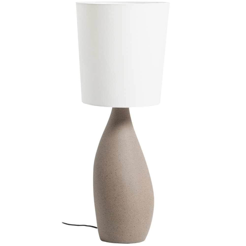 Kave Home &Scaron;edo-b&iacute;l&aacute; stoln&iacute; lampa Viona 77 cm