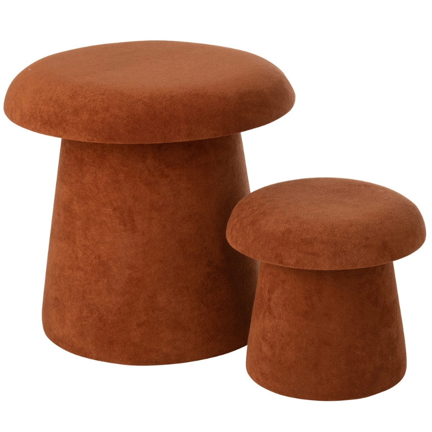 J-line Set dvou hnědých stoliček Mushroom 60/37,5 cm