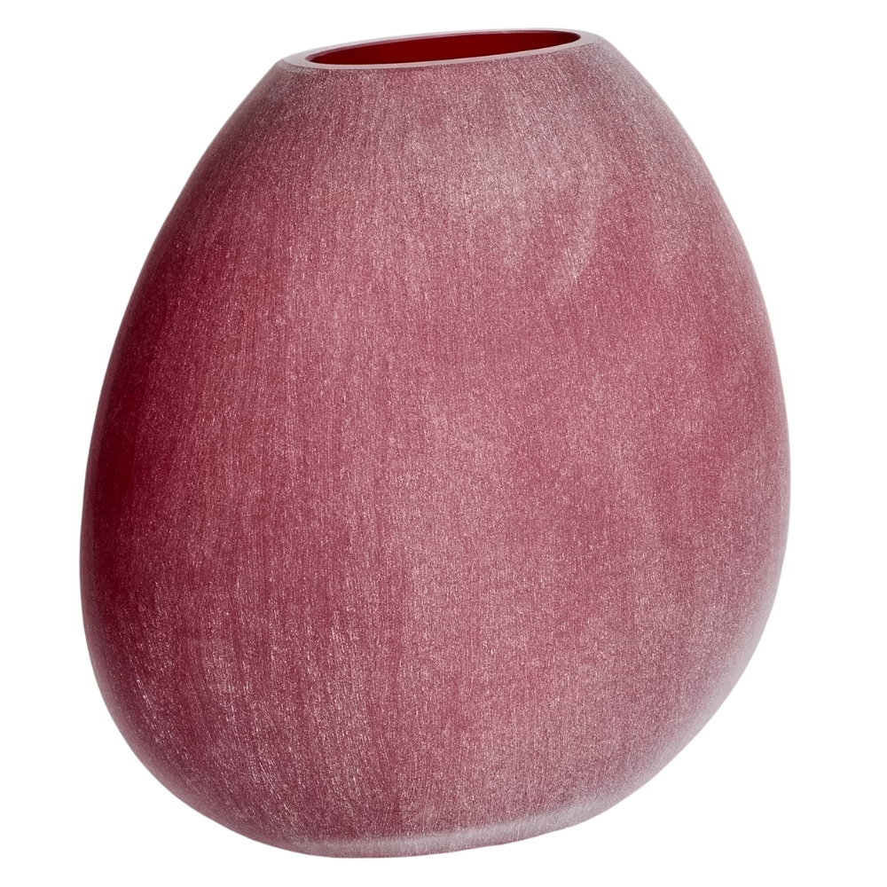 Kave Home Červená skleněná váza Rovena 33,5 cm