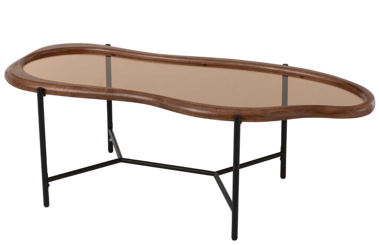 J-line Hnědý konferenční stolek Mell 118 x 48 cm