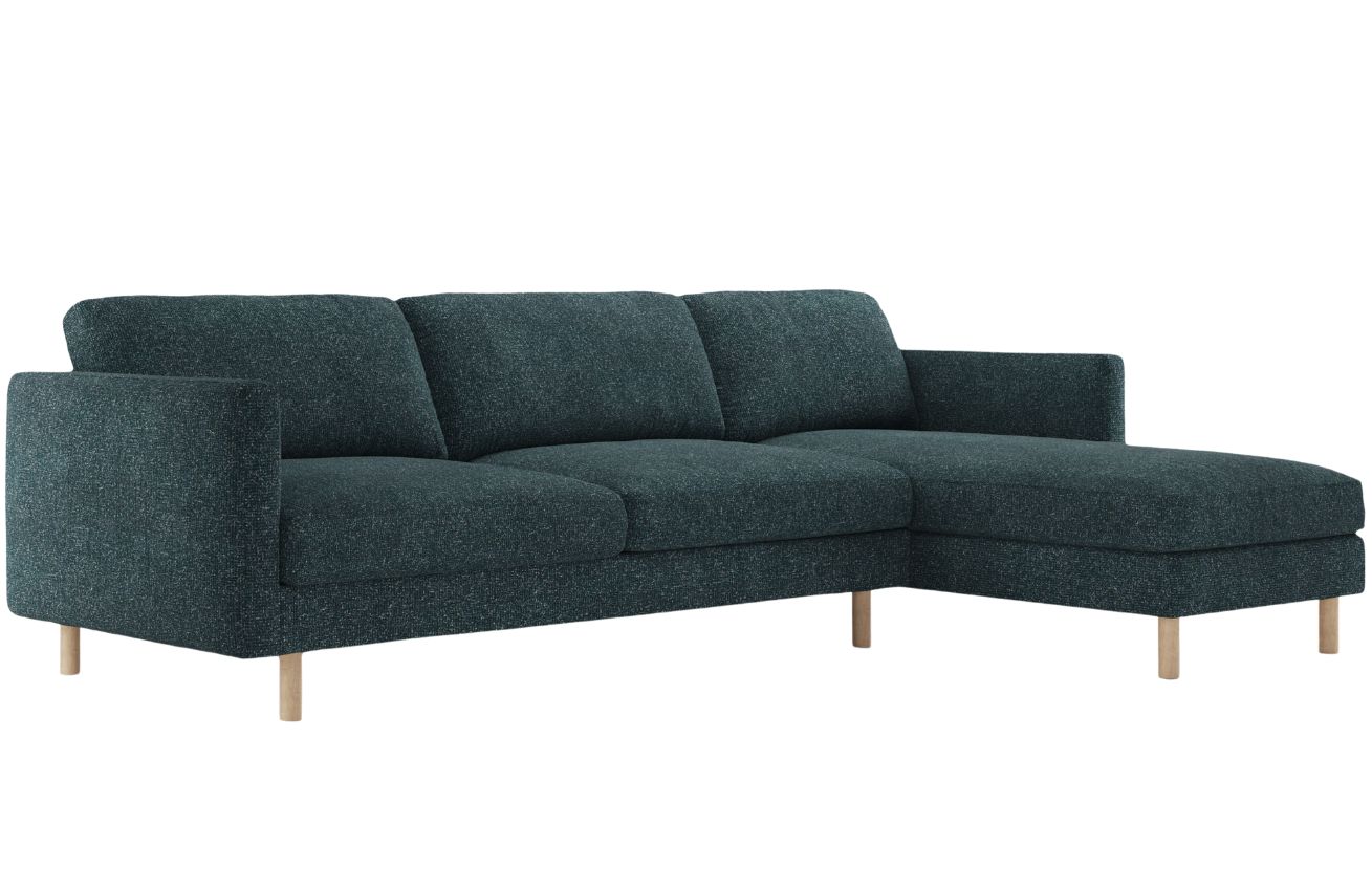 Micadoni Modr&aacute; rohov&aacute; pohovka Eden 286 cm, prav&aacute;