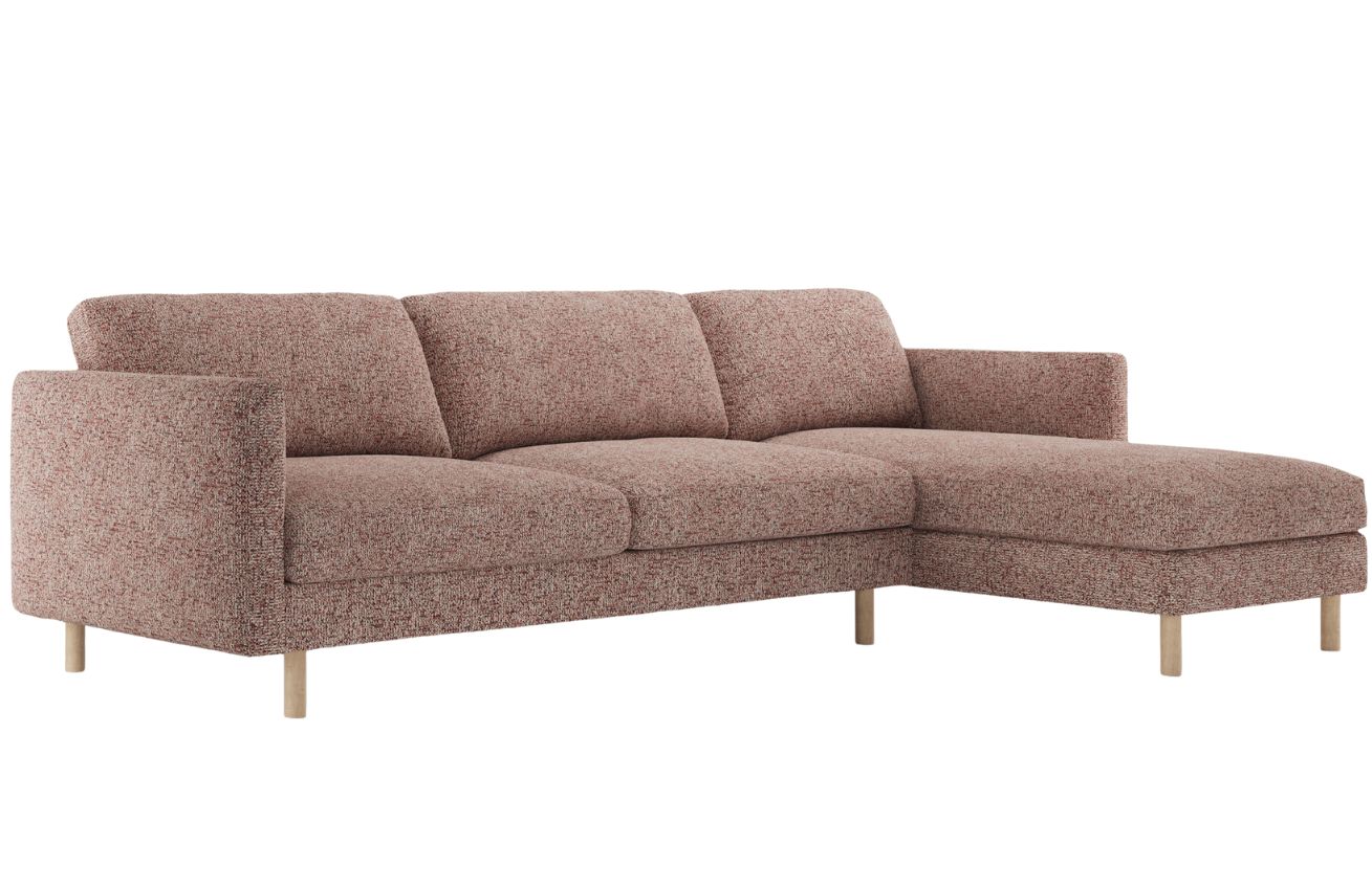 Micadoni Růžov&aacute; rohov&aacute; pohovka Eden 286 cm, prav&aacute;
