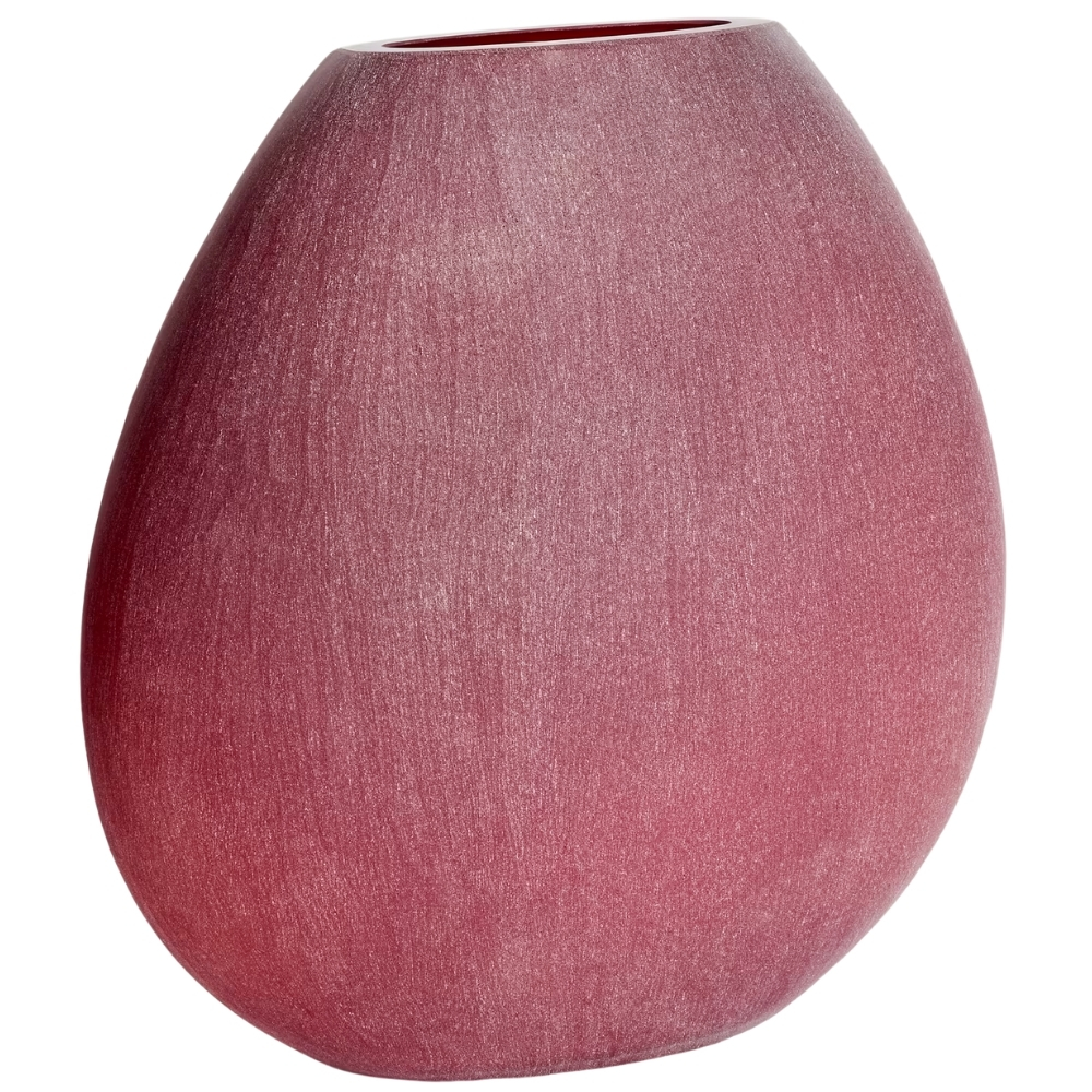 Kave Home Červená skleněná váza Rovena 43,5 cm