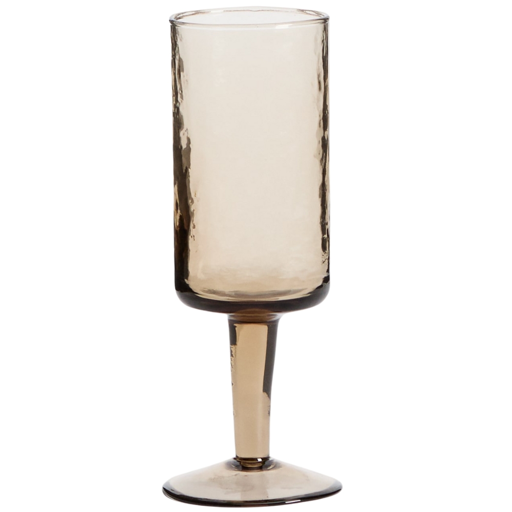 Kave Home Hněd&aacute; sklenice na v&iacute;no Obila