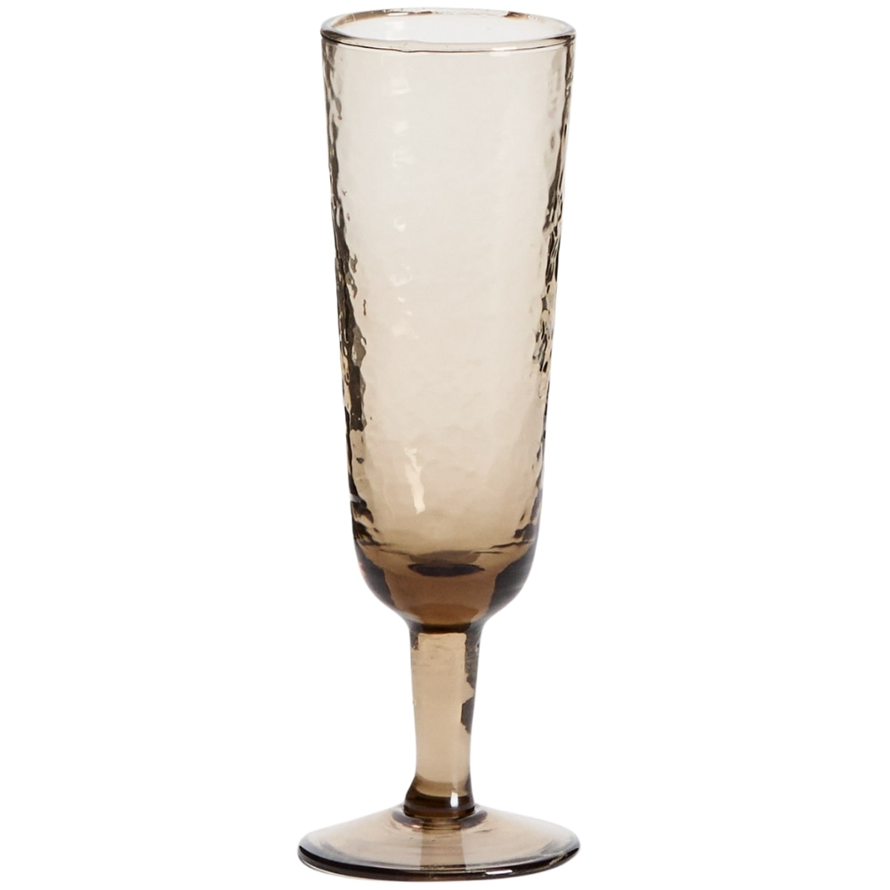 Kave Home Hněd&aacute; sklenice na sekt Sileia