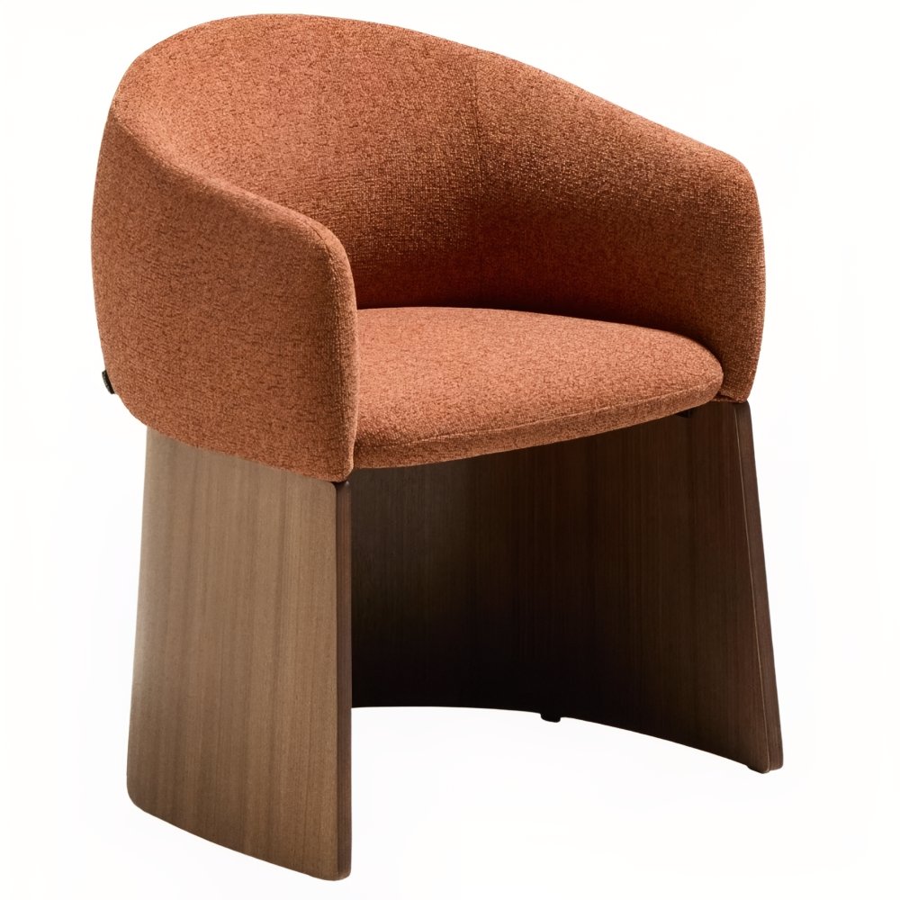 Kave Home Terakotově červen&aacute; ořechov&aacute; j&iacute;deln&iacute; židle Bosca