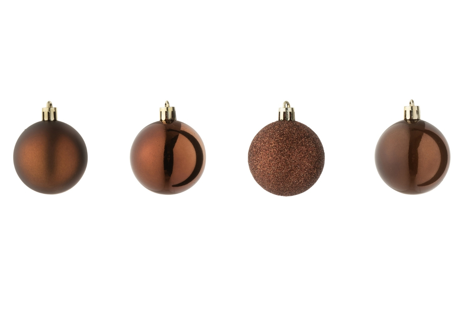 J-line Hnědé vánoční ozdoby Bauble 10 cm, 40 ks