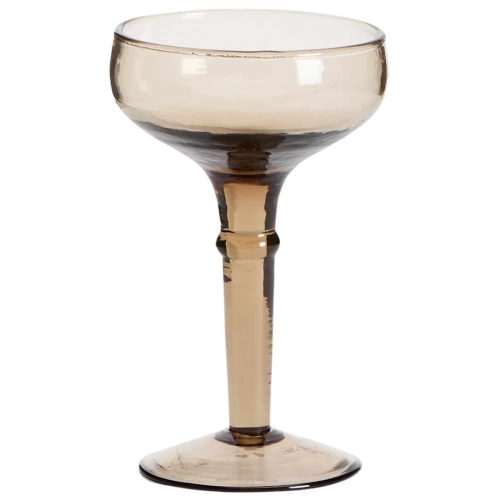 Kave Home Hněd&aacute; sklenice na v&iacute;no Vinea