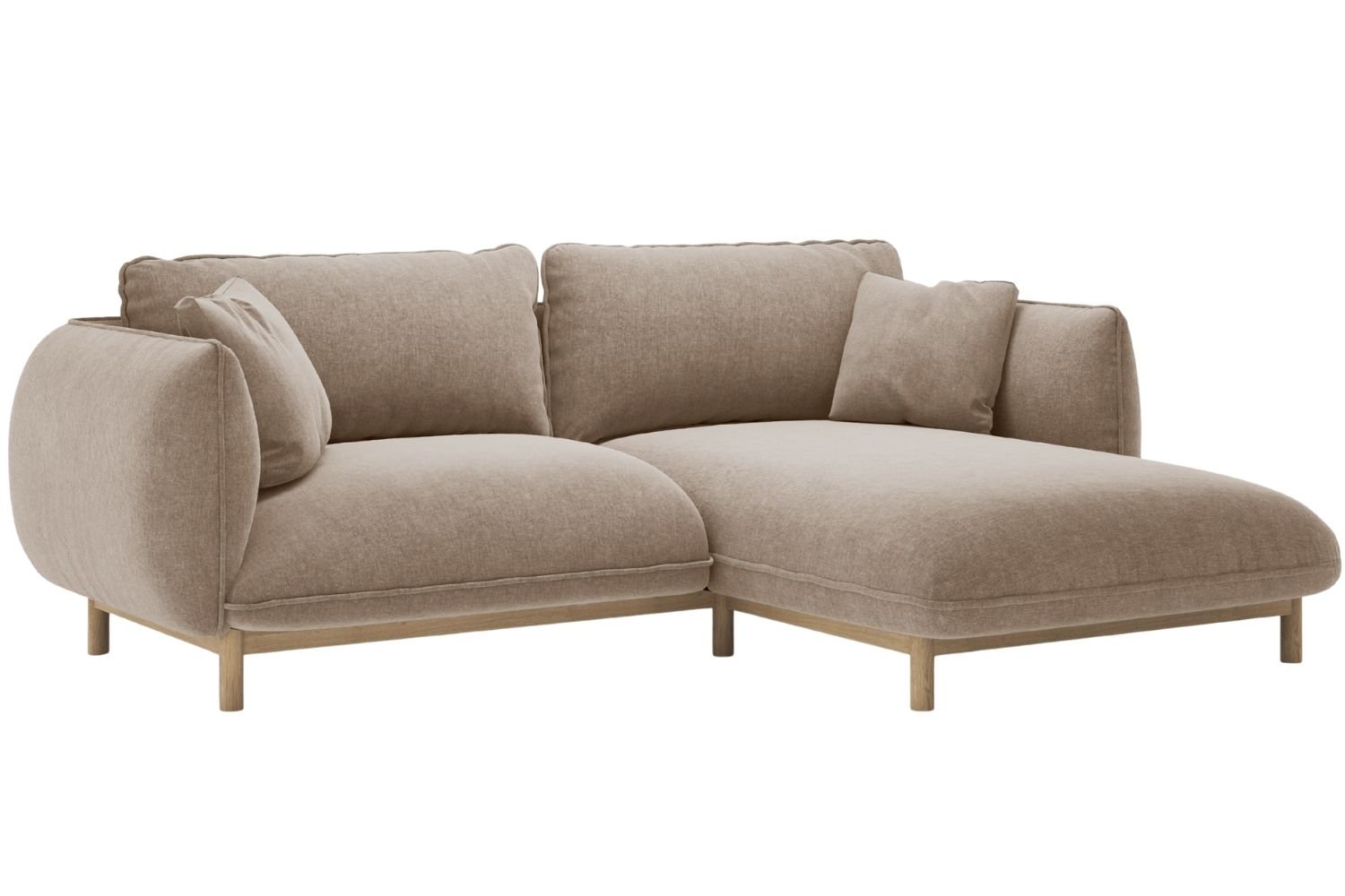 Micadoni Tmavě b&eacute;žov&aacute; rohov&aacute; pohovka Ada 214 cm, prav&aacute;