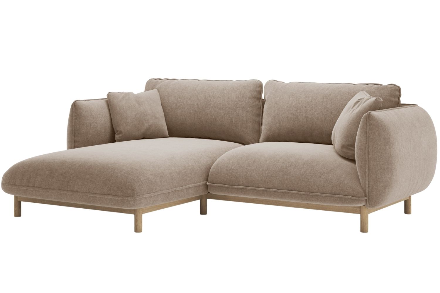 Micadoni Tmavě b&eacute;žov&aacute; rohov&aacute; pohovka Ada 214 cm, lev&aacute;