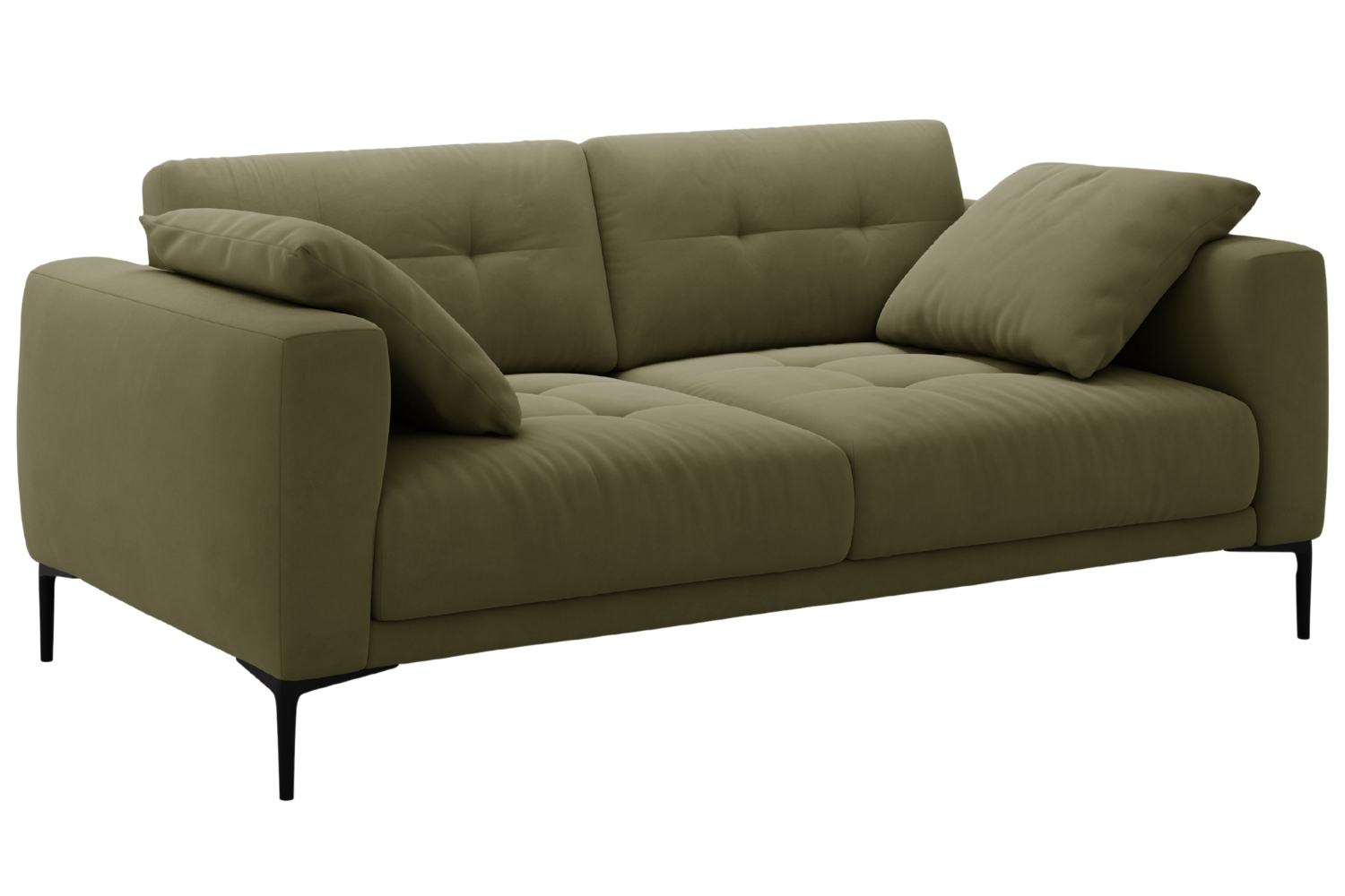 Micadoni Zelen&aacute; sametov&aacute; trojm&iacute;stn&aacute; pohovka Bemy 200 cm