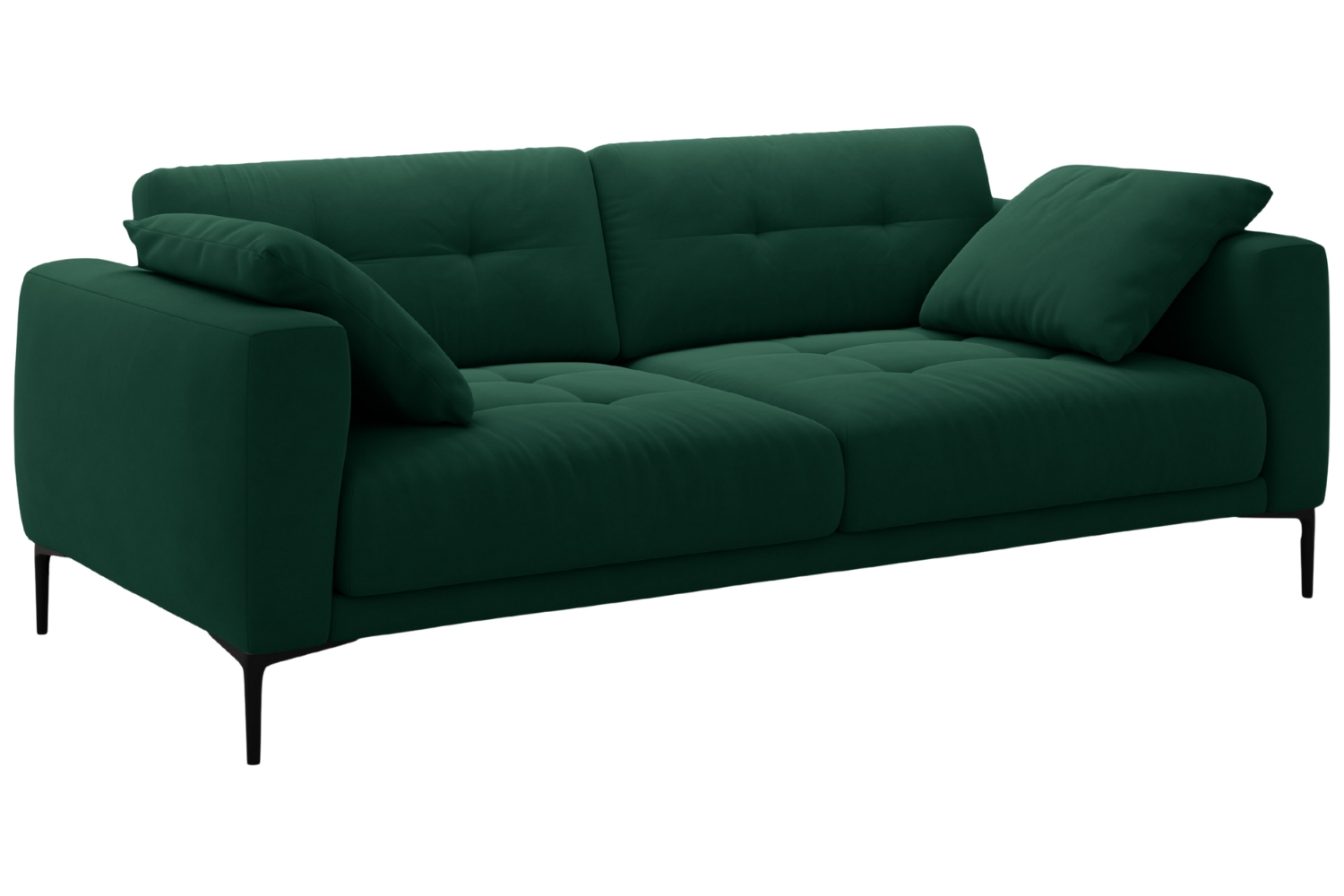 Micadoni Lahvově zelen&aacute; sametov&aacute; čtyřm&iacute;stn&aacute; pohovka Bemy 230 cm