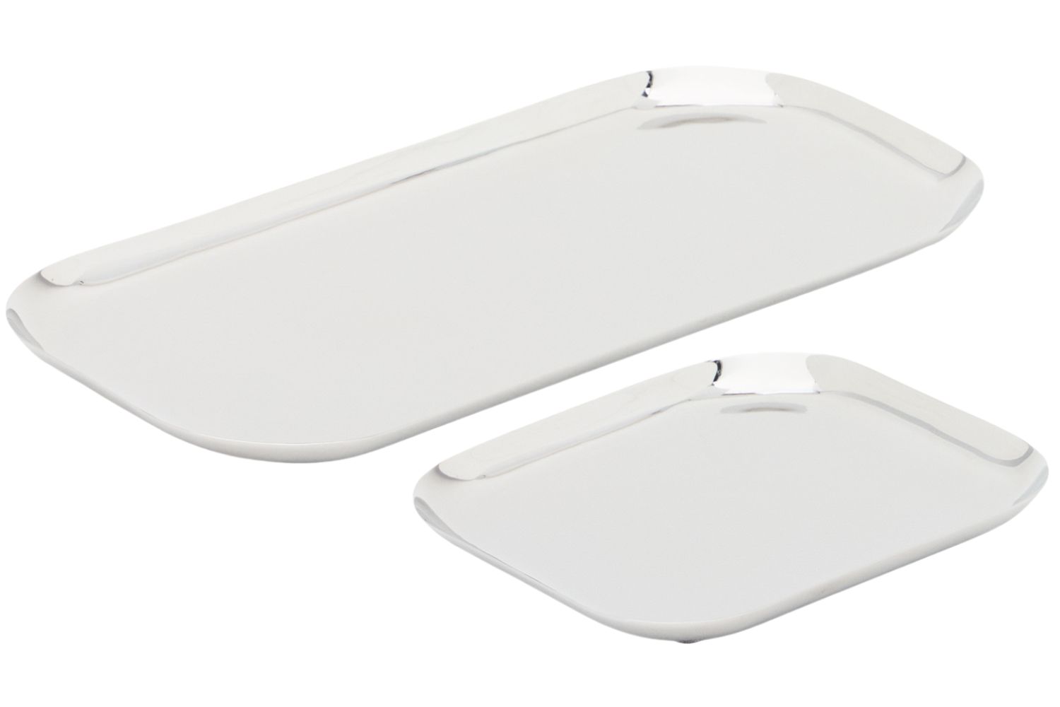 Kave Home Set dvou nerezov&yacute;ch t&aacute;ců Nirela 29,5x15/15x15 cm